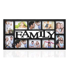 ARPAN Family Multi Aperture Photo Picture Frame - Holds 10 X 6''X4'' Photos (Black Family)