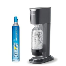 SodaStream Genesis Sparkling Water Maker Refillable Carbonated Water Maker, 1 Litre Bottle & 60 L CO2 Cylinder (Black)