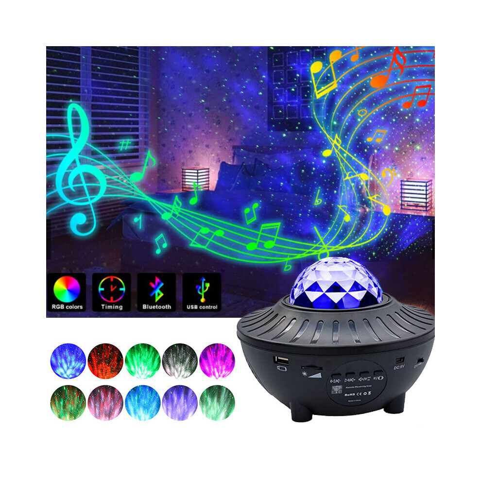 Ranpo Colorful Starry Projector Light Sky Galaxy Bluetooth Usb Voice Control Music Player Led Night Light