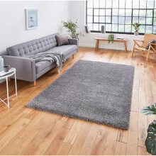 (200x290cm) Sierra 9000 Shaggy Rugs in Pebble Grey High Dense Soft Polypropylene Mats