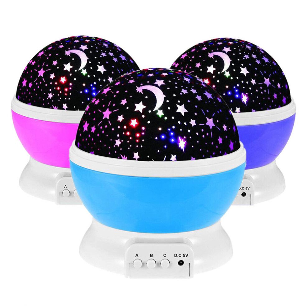 Eranpo () Galaxy Projector Starry Sky Rotating Led Night Planetarium Children Bedroom Star Night Lights Moon Kids Gift Lamp Blue/Light