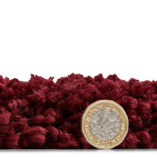 Think Rugs (200x290cm) Sierra 9000 Shaggy Rugs in Ruby Red Dense Soft Polypropylene Mats 2
