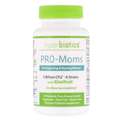 Hyperbiotics, PRO-Moms, com Kiwi, 5 Bilhões CFU, 30 Tabletes de Liberação Controlada