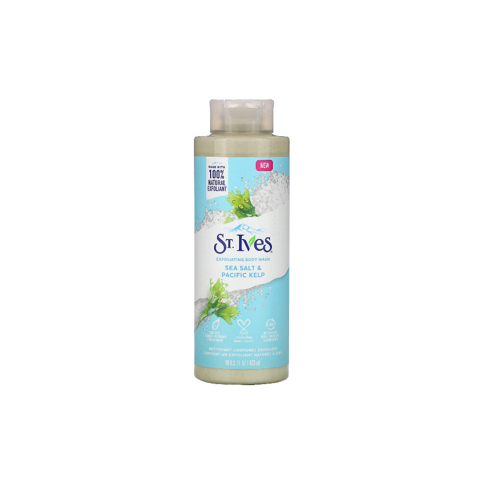 St. Ives, Exfoliating Body Wash, Sea Salt & Pacific Kelp, 473ml