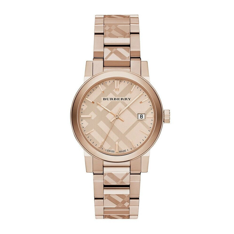 Burberry Bu9039 Rose Gold-Tone Dial Quartz Ladies Watch Multicoloured