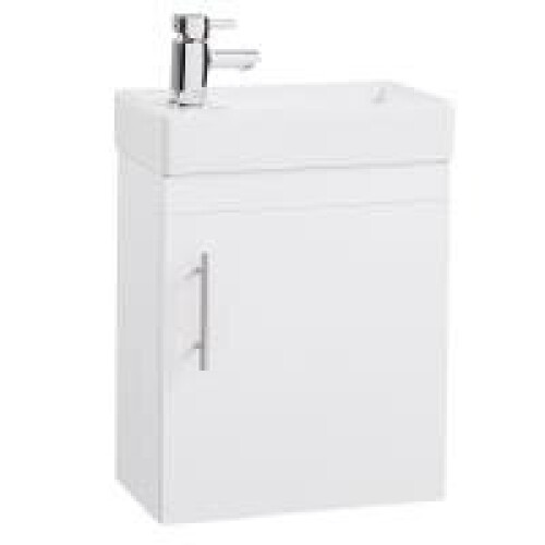 White Single Door 400 Wall Hung Vanity Unit