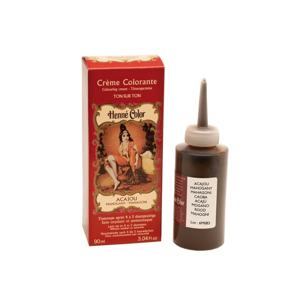 Njd Cosmetics Henne Color Mahogany Henna Hair Colouring Cream 90 Ml Cream,Brown,Multicoloured