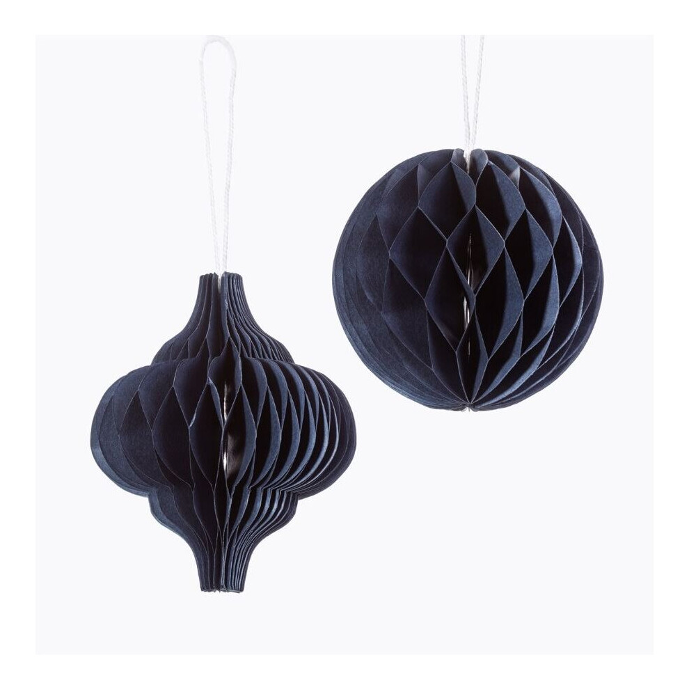Blue Christmas Honeycomb Paper Hanging Decoration