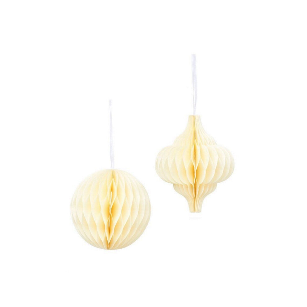 White Honeycomb Paper Hanging Christmas Decoration