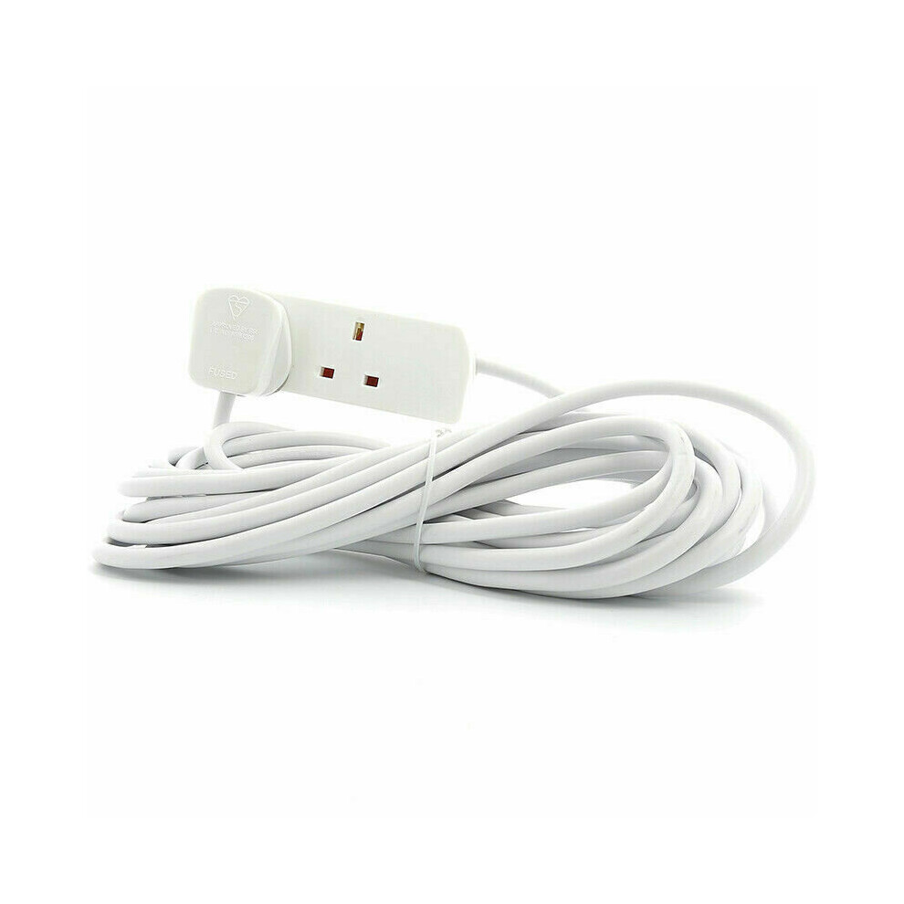 13 Amp Extension Lead In White 2 Gang 3 Metre Trailing Socket With Uk Mains Plug 5018477280196