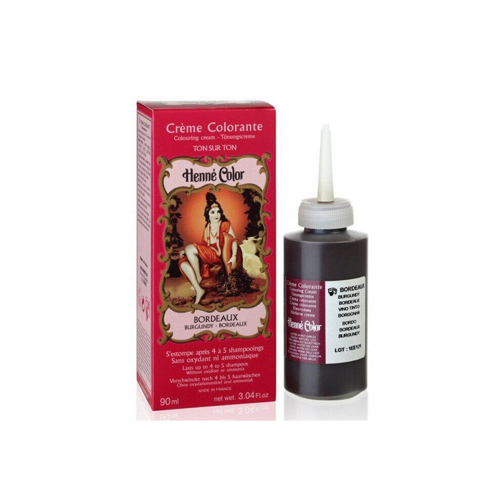 Njd Cosmetics Henne Color Burgundy Henna Hair Colouring Cream 90 Ml Red,Cream,Multicoloured