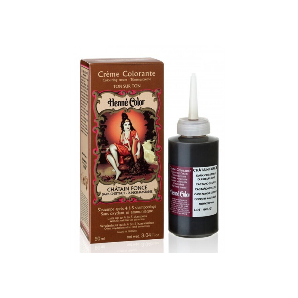 Njd Cosmetics Cream,Brown,Multicoloured Henne Color Dark Chestnut Henna Hair Colouring Cream 90 Ml