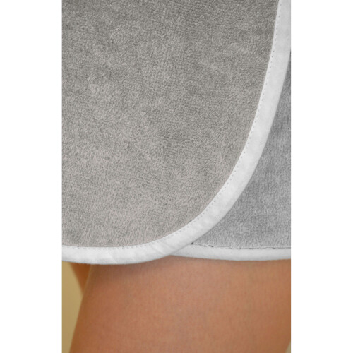 (Silver, S/M) Ladies Towelling Adjustable Cotton Shower Wrap 1