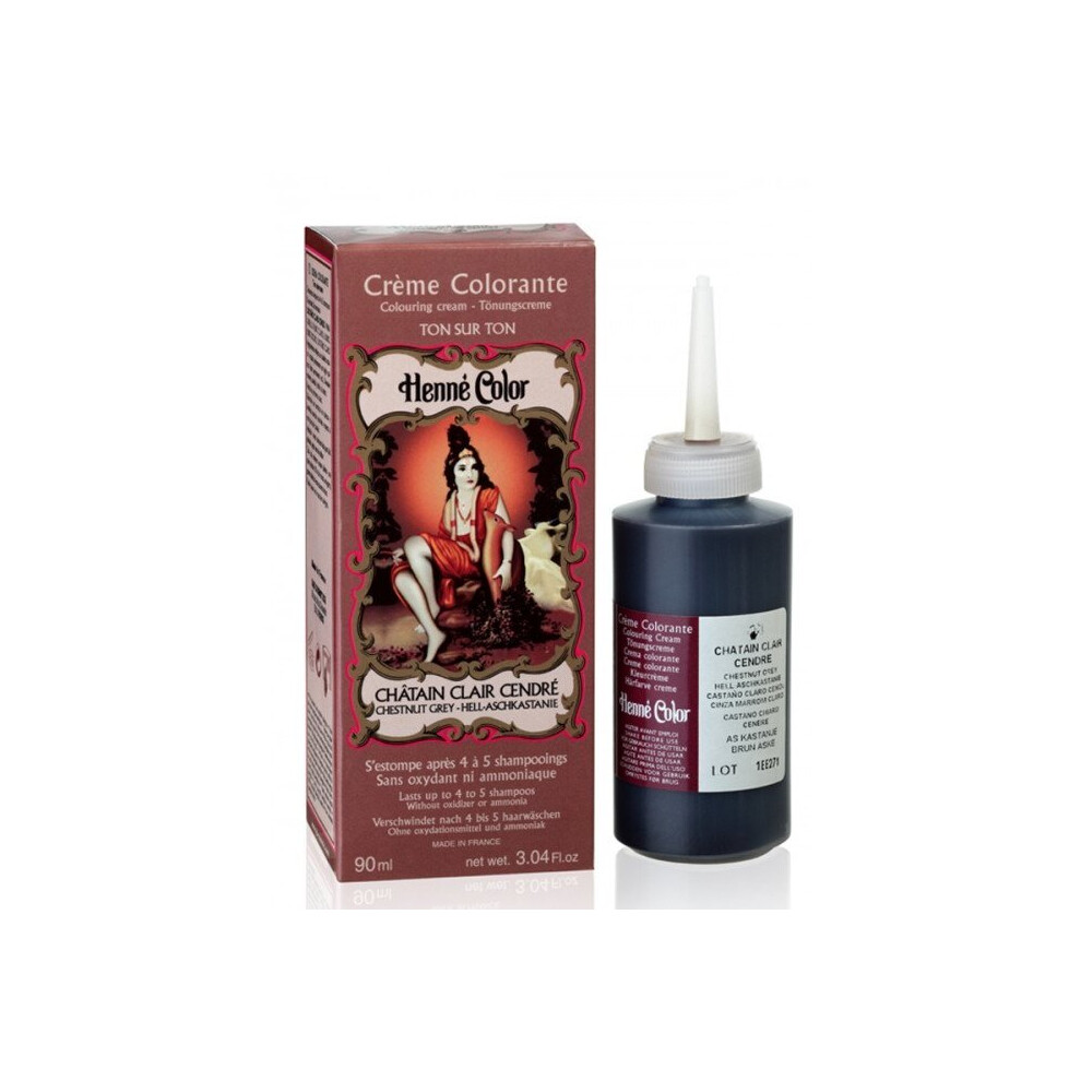 Njd Cosmetics Cream,Brown,Grey Henne Color Chestnut Grey Henna Hair Colouring Cream 90 Ml