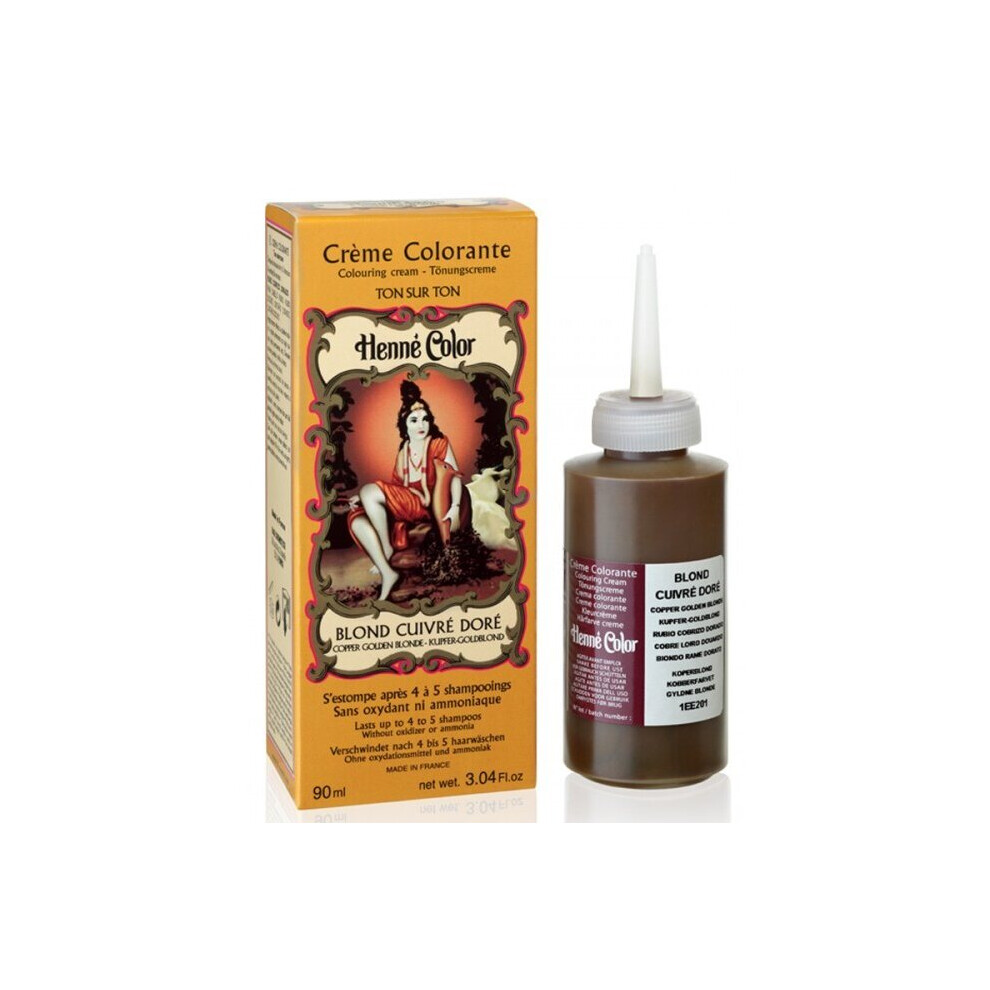 Njd Cosmetics Henne Color Copper Gold Blonde Henna Hair Colouring Cream 90 Ml Cream,Gold,Multicoloured