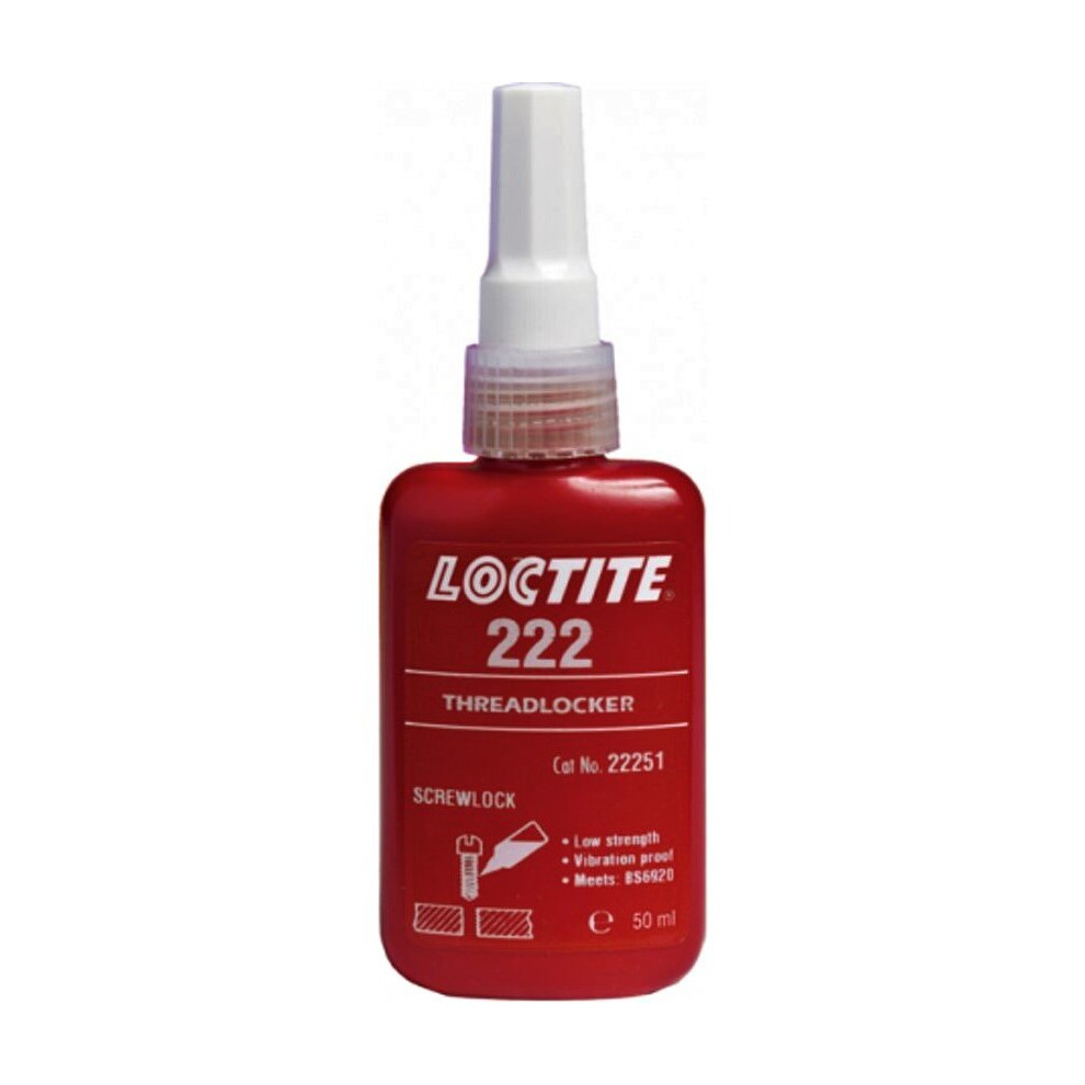 Loctite 222 Low Strength Threadlocker All Metal Adhesive Glue 50Ml 195743