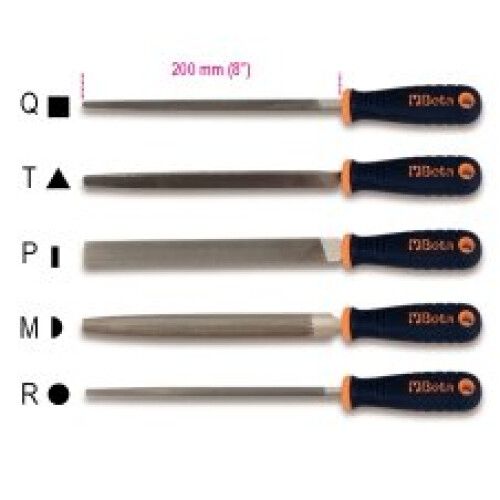 Purina Beta 017190056 1719BM/A/P 8In/200Mm Hand Second Cut Files Plastic Handles