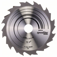 Bosch 2608640800 190 X 2.6 X 30/12 Speedline Wood Circular Saw Blade Hand