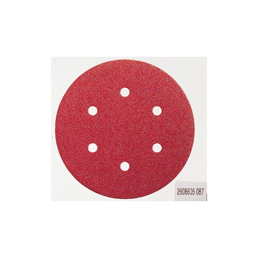 Bosch 2608605718 150Mm P80 10Pce Sanding Discs Wood Velcro 6 Hole