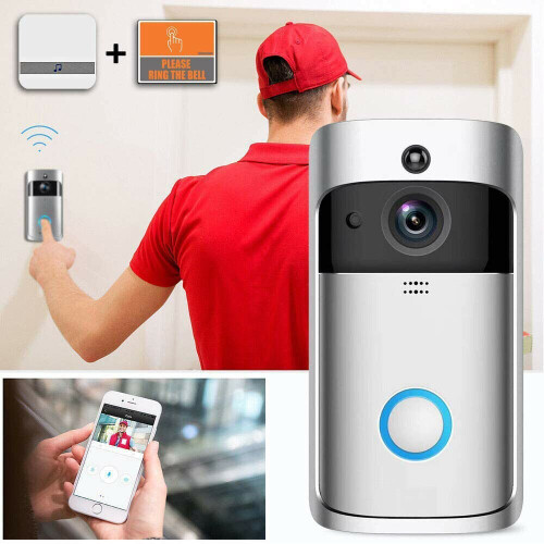 Ranpo Sonnette vidéo sans fil WiFi Smart Phone Door Ring Intercom Home Security Camera