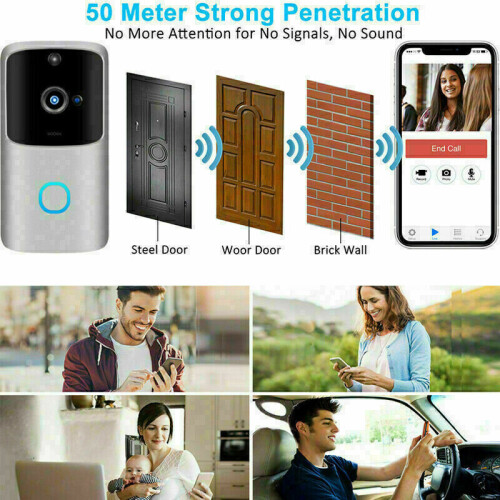 Ranpo Sonnette vidéo sans fil WiFi Smart Phone Door Ring Intercom Home Security Camera 1