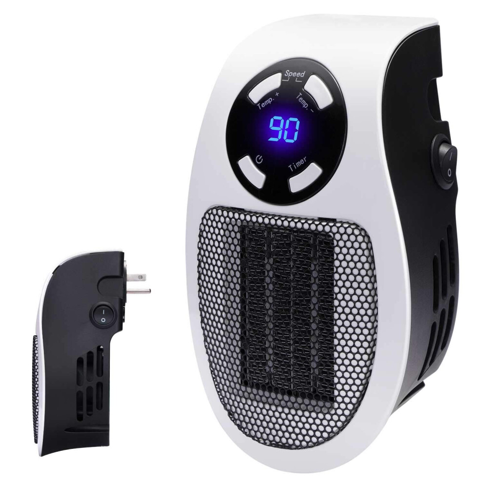 LED Display Portable Mini Electric Heater 500W Thermostat & Timer