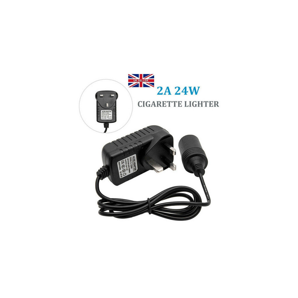 12V Car Cigarette Lighter Mains Plug to Socket Adapter Converter AC/DC