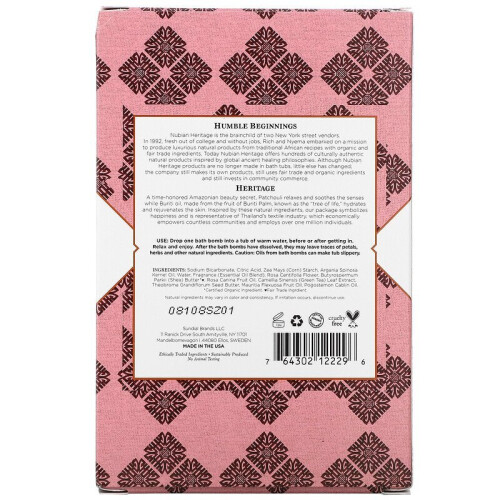 Nubian Heritage, Patchouli & Buriti, Bath Bombs, 6 Bath Bombs 1