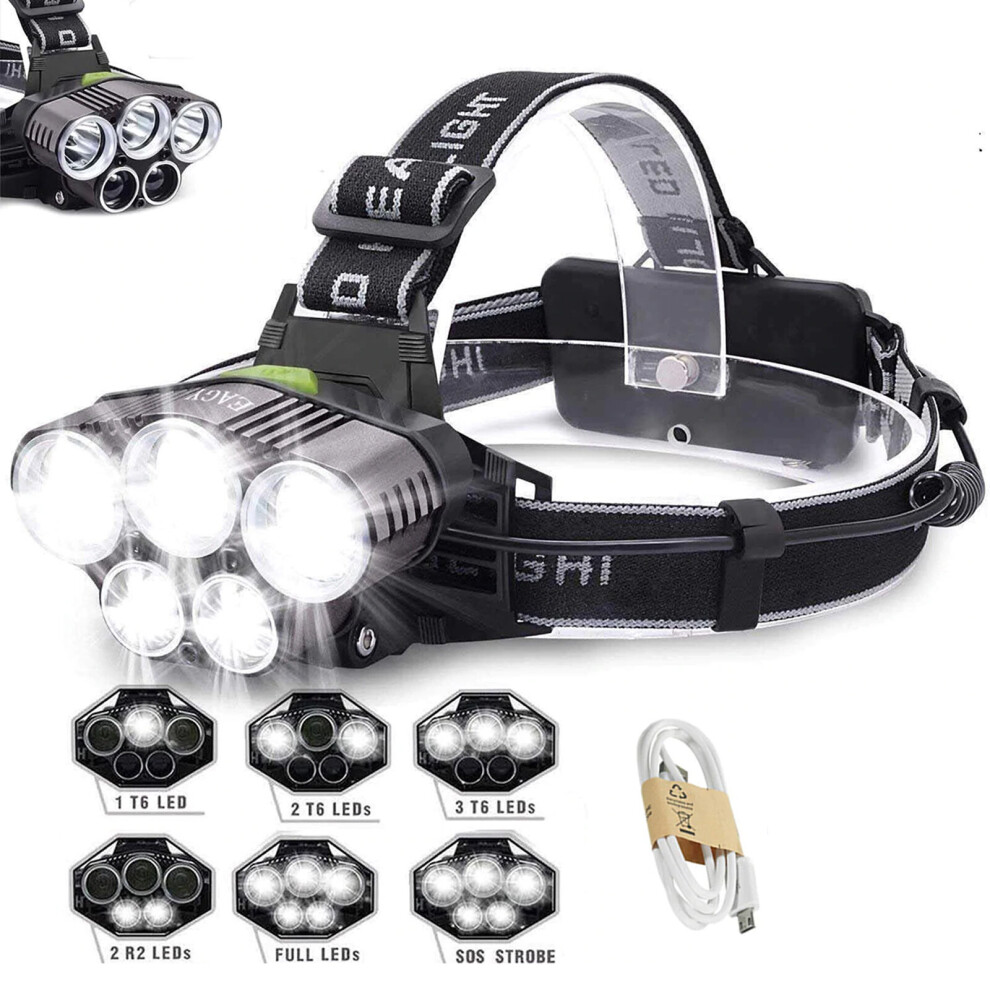 Head Light Torch Lamp Cree LED Rechargeable Flashlight 20000LM