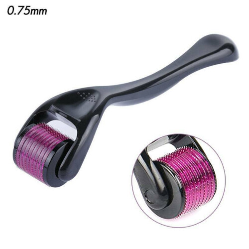 (0.75mm) Titanium Micro Needle Derma Skin Care Roller Hair Beard Regeneration Growth Tool