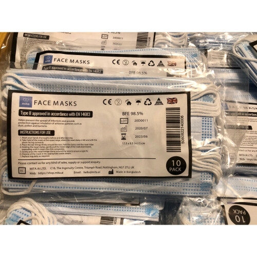 50pcs BFE 98% - Disposable 3 Layer Protective Face Masks British Brand 1