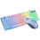 (White) Gaming Keyboard & Mouse Set Rainbow LED USB Illuminated for PC Laptop Xbox PS4 1
