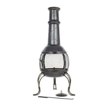 La Hacienda 56210 Leon Large Chimenea Chiminea Mesh Bronze Steel Garden Heater