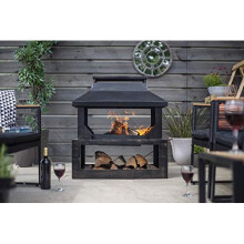 La Hacienda Stonehurst Steel Outdoor Fireplace, Bronze Effect, 58281