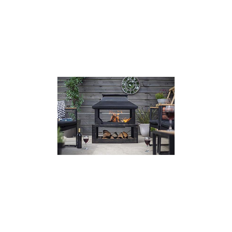 La Hacienda Stonehurst Steel Outdoor Fireplace, Effect, 58281 Bronze