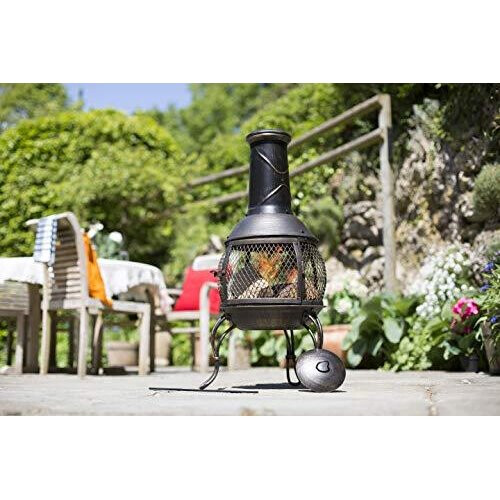 La Hacienda La Hacienda Leon Mesh Steel Chimenea Medium, Bronze Effect, 56156