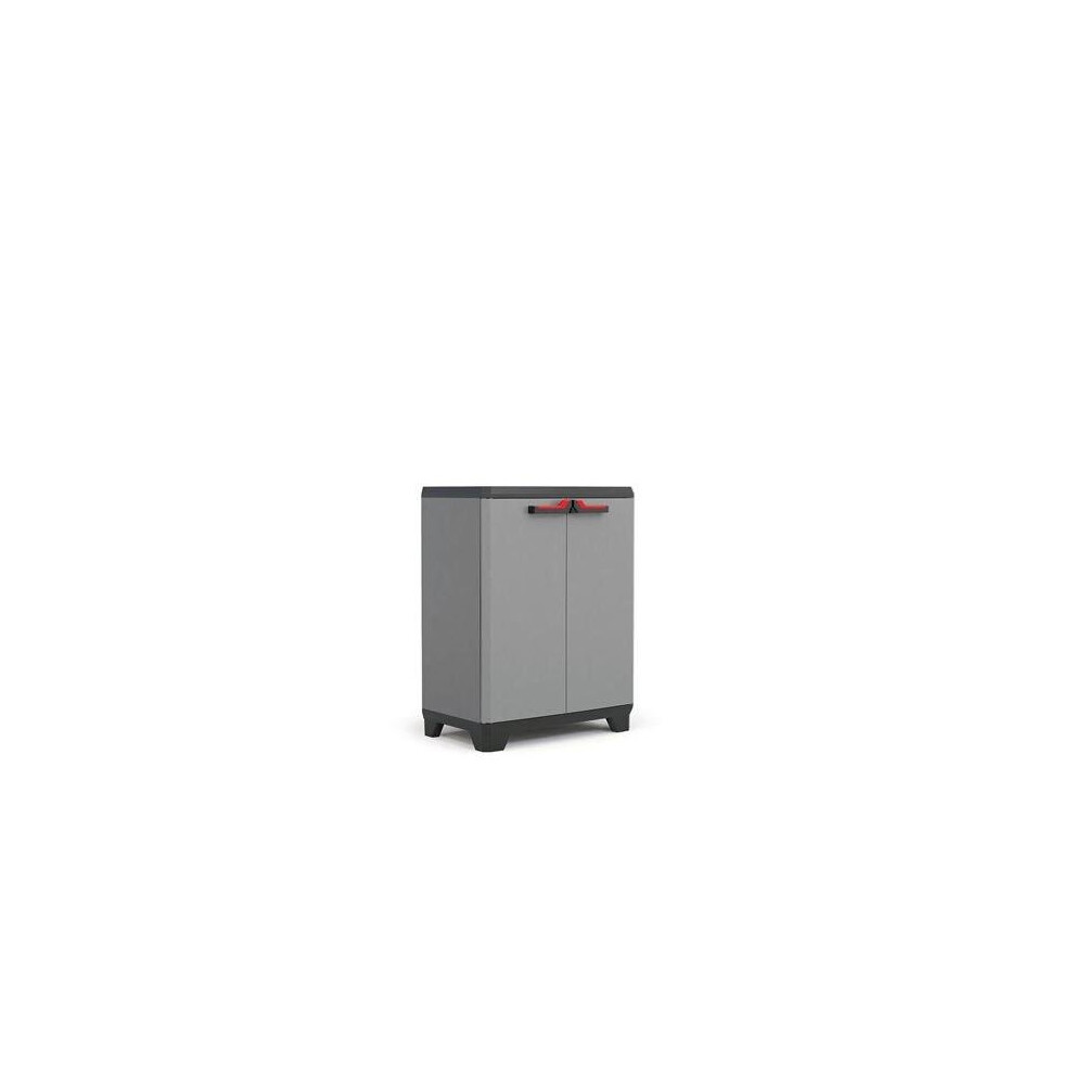 KETER Low cabinet Stilo, EPACK, Gray / Black / Red