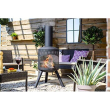 La Hacienda Santana Steel mesh Body Chimenea, Black, 56303