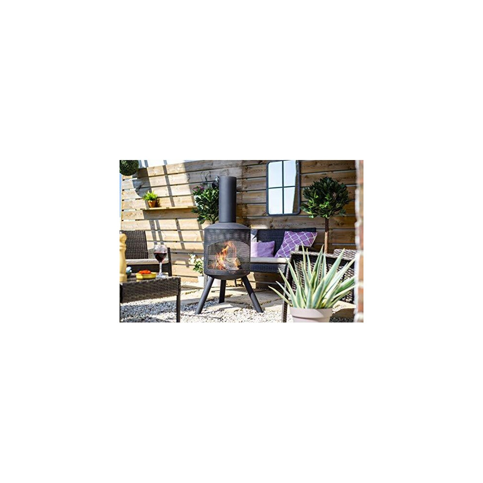 La Hacienda Santana Steel Mesh Body Chimenea, 56303 Black