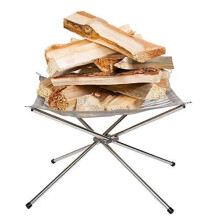 Outmoment Portable Fire Pit, Collapsing Stainless Steel Mesh Fireplace Patio Outdoor Heater Firepit with Carrying Bag for Camping Backyard Garden