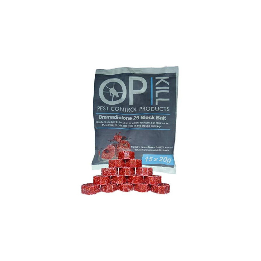 Opkill Rat Poison & Mouse killer - 300g Strongest Bait Available Weatherproof Fast acting and Safe for Professional and Domestic use (Professional C