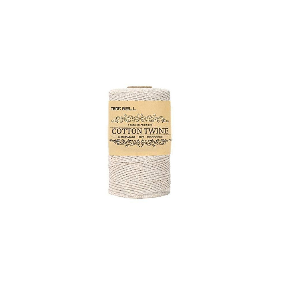 Tenn Well Bakers Twine, 3Ply 200m Cotton Butcher Twine Cooking String Perfect for Trussing and Tying Poultry Meat Making Sausage DIY Crafts and Deco