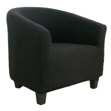 (Black) Tub Chair Covers Slipcovers Elastic Polyester Fabric Armchair Sofa Seat Cover UK