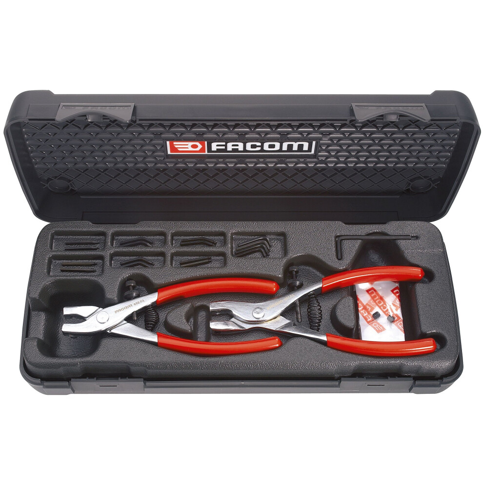 Facom 470 Internal And External Circlip Plier Set With 18 Interchangeable Tips