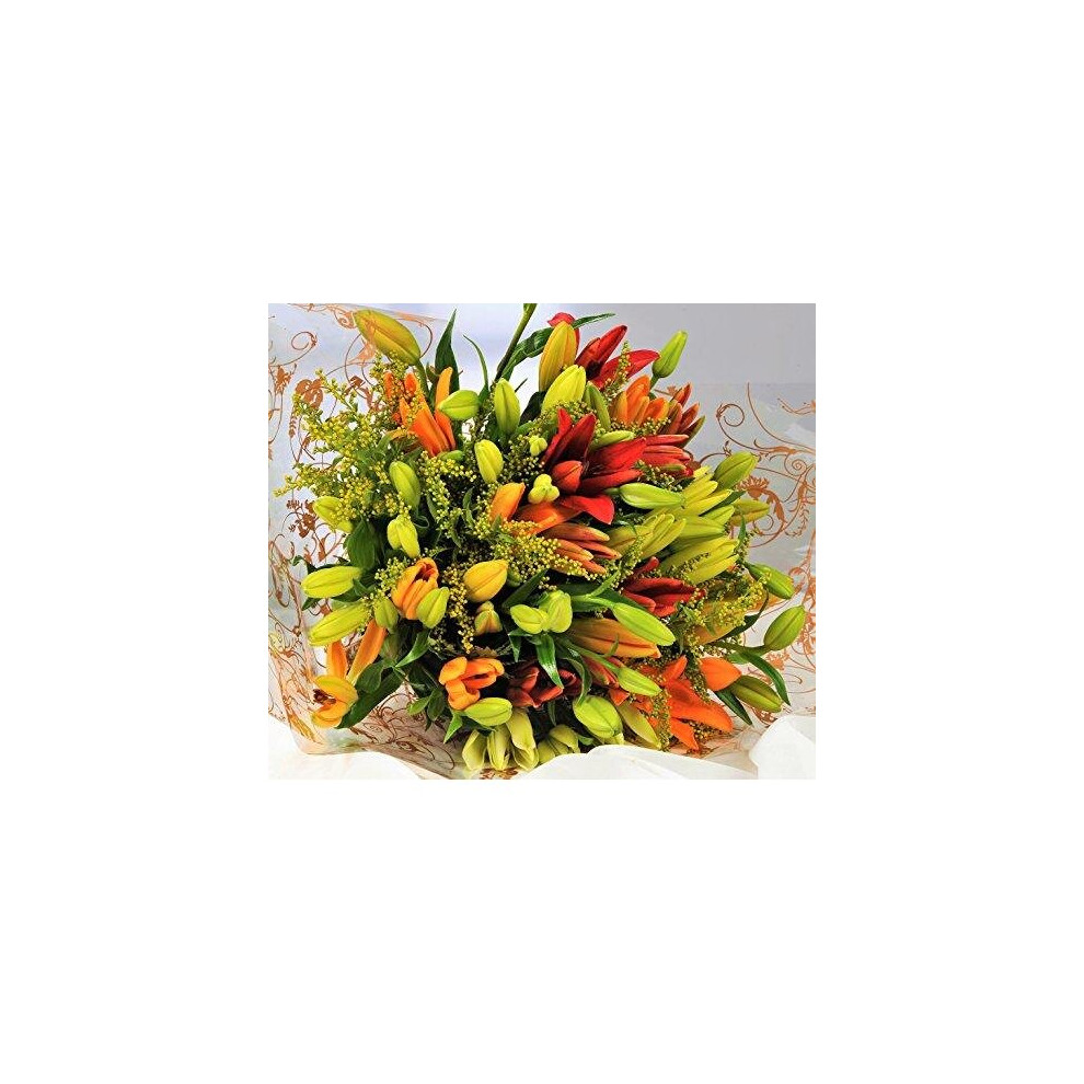 Homeland Florists Asiatic Lily Fresh Flowers Delivered, Send a Bouquet with Free UK Next Day Delivery, Gift Wrapped & Handwritten Card