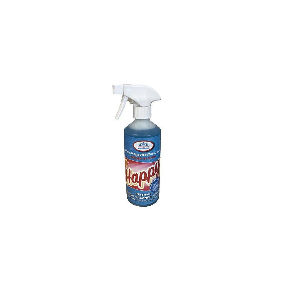 Happy Hot Tubs Instant Filter Cleaner Spray 500Ml Hot Tub Pool Spa Tubs Spas