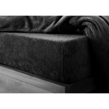 (Black, Double) Teddy Extra deep Fleece Fur Fitted Bed Sheet