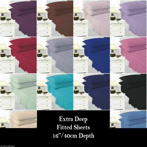 Extra Deep Fitted Sheets 16"/40CM Bed Sheets on OnBuy
