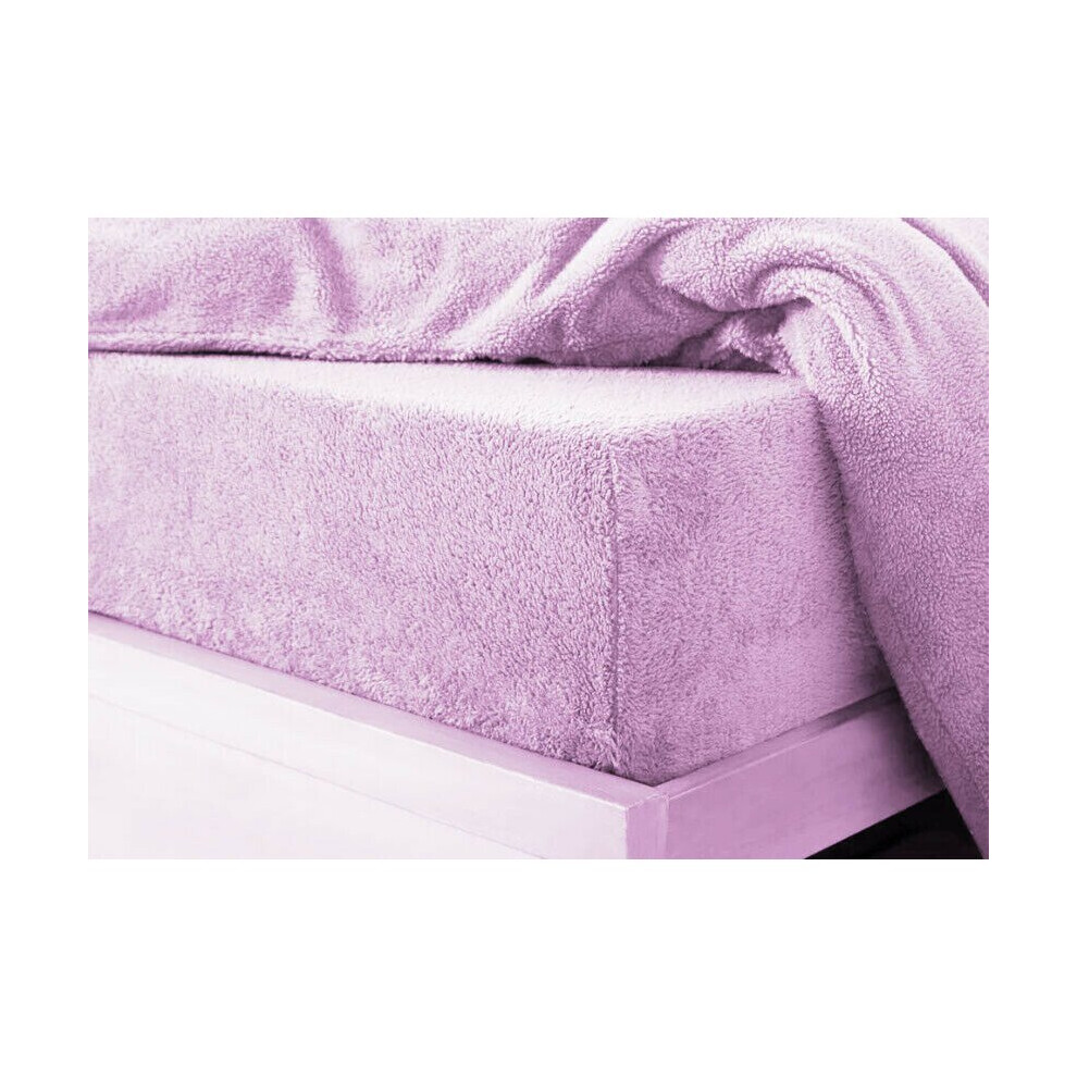 Nightzone (, King) Teddy Extra Deep Fleece Fur Fitted Bed Sheet Pink