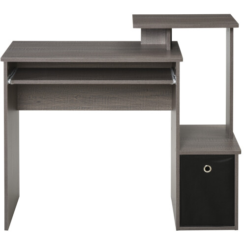 Homcom HOMCOM Computer Desk with Sliding Keyboard Tray Storage Drawer Shelf Grey